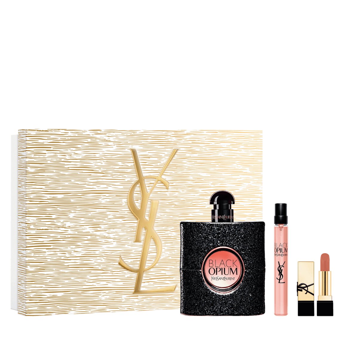 Coffret Opium Eau de parfum + miniature + rouge à lèvres