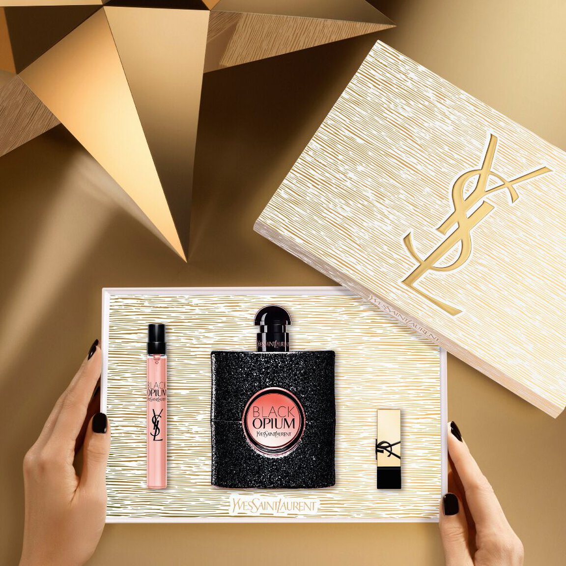 Coffret Opium Eau de parfum + miniature + rouge à lèvres